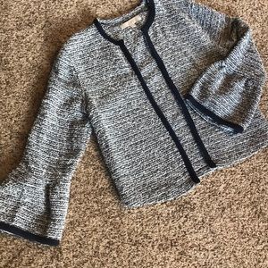 LOFT bell sleeve tweed cardigan/jacket